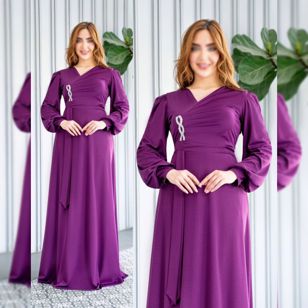 لباس مجلسی زنانه بلند شونیکس کد 19 بنفش