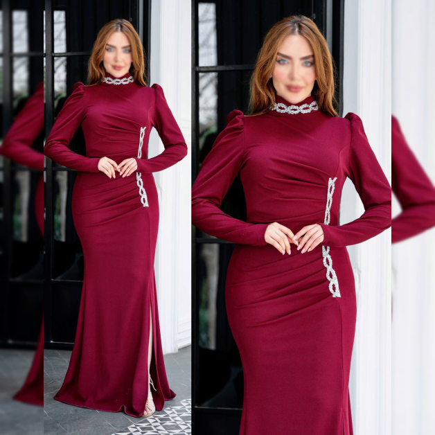 لباس مجلسی زنانه شونیکس کد 25 قرمز زرشکی