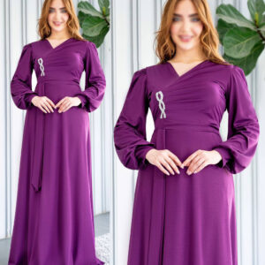 لباس مجلسی زنانه بلند شونیکس کد 19 بنفش