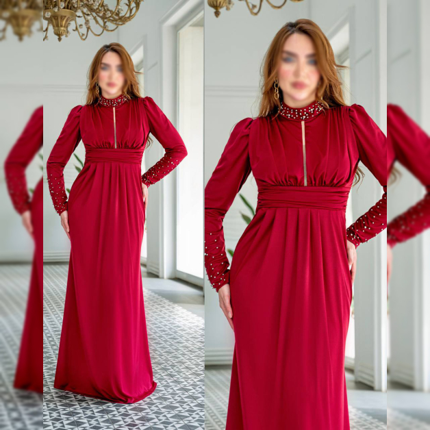لباس مجلسی زنانه بلند شونیکس مدل پری قرمز